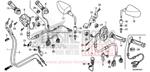 COMMUTATEUR/CABLE/MIROIR (VFR1200XD/XDA/XDS) VFR1200XDH de 2017